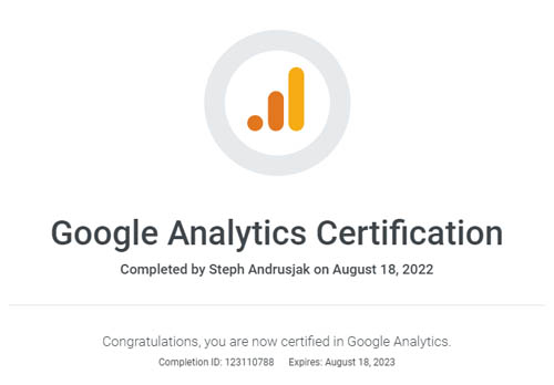 Google Analytics 4 Certificate